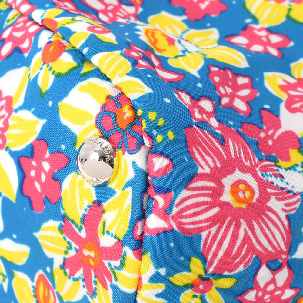 PRADA Floral Flower Multicolor Nylon Tote Bag - Picture 7 of 11